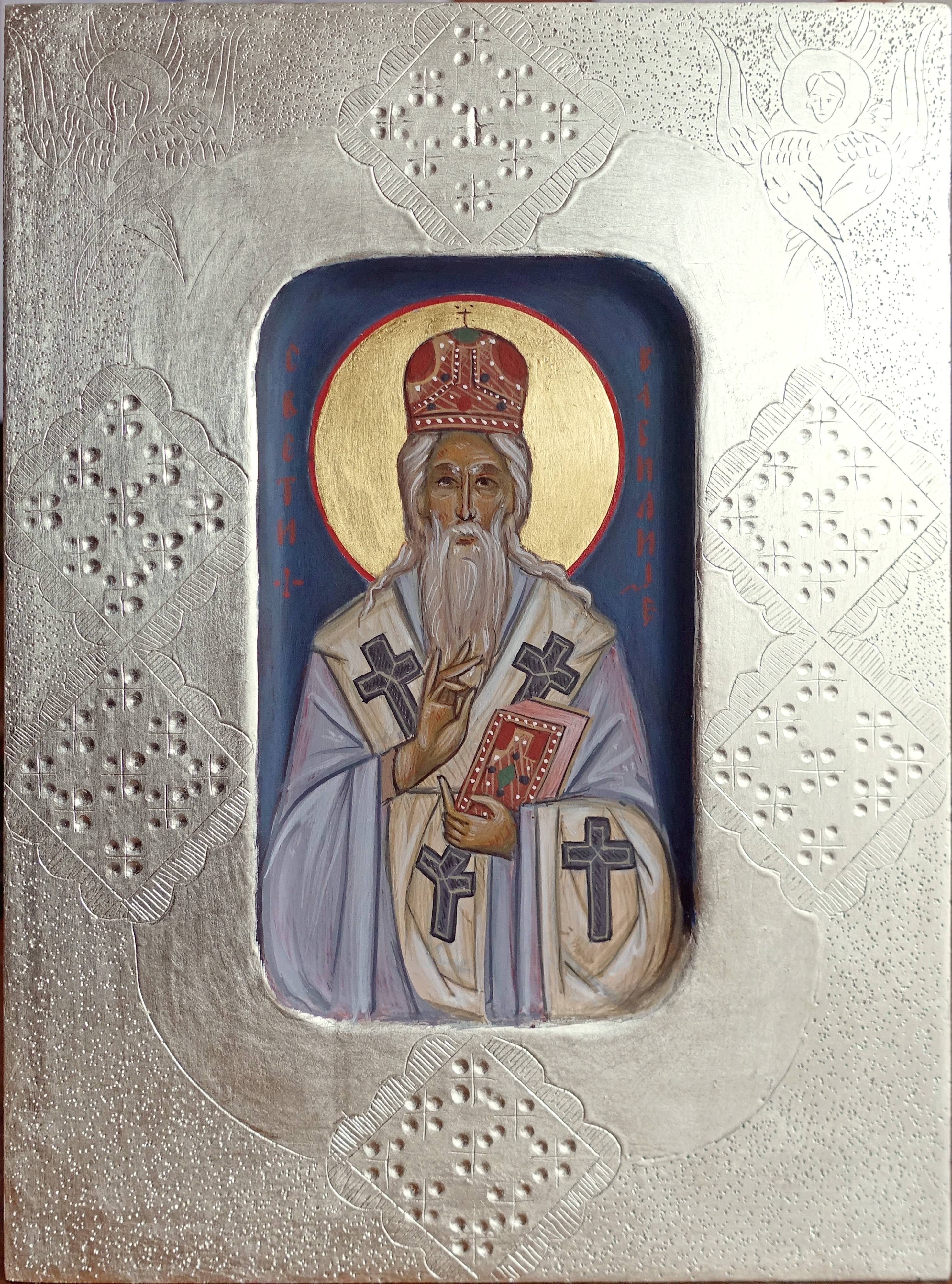 Икона Свети Василије - Иконописна радионица Анђел Шевић