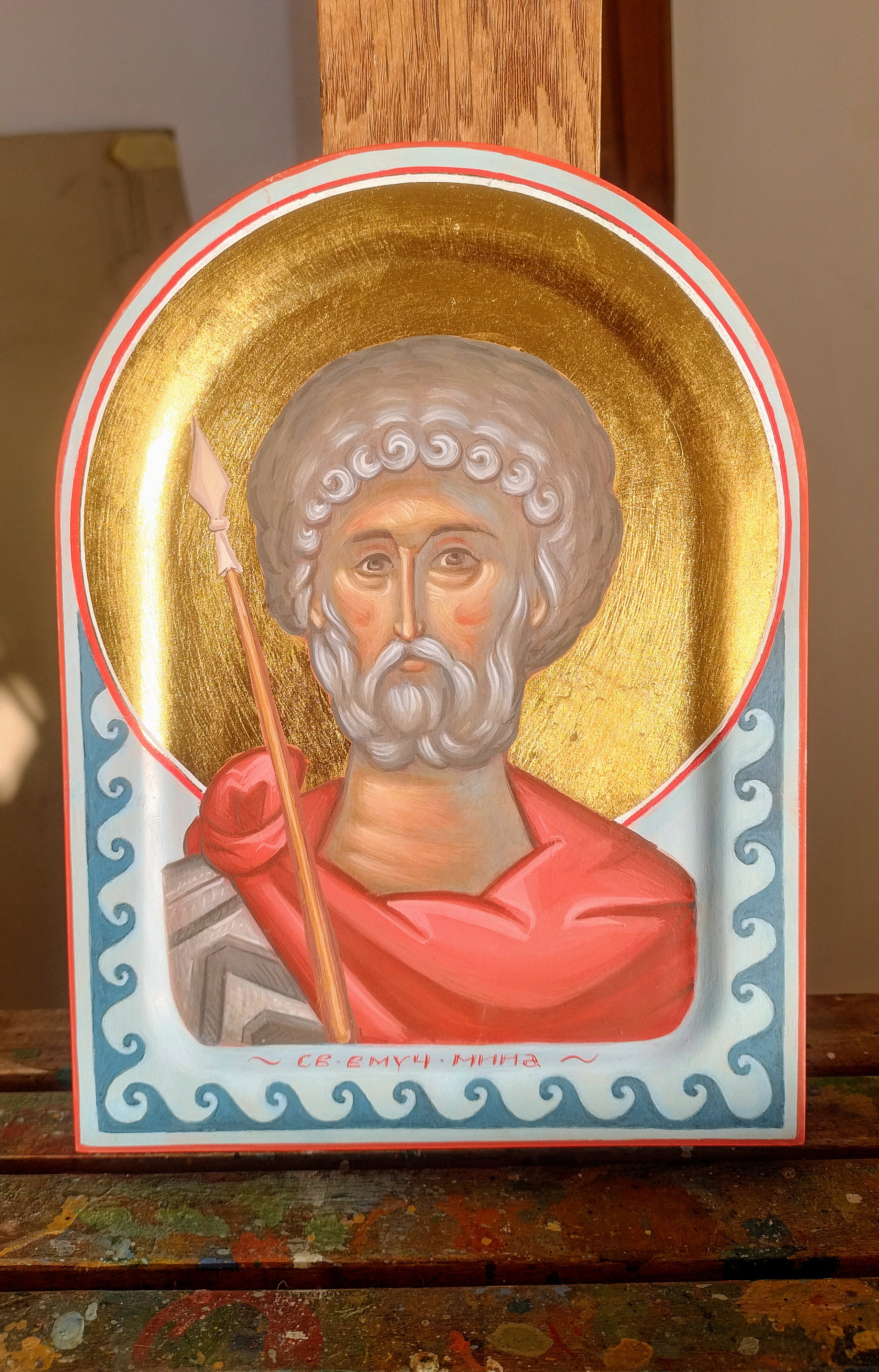 Икона Свети Мина - Иконописна радионица Анђел Шевић