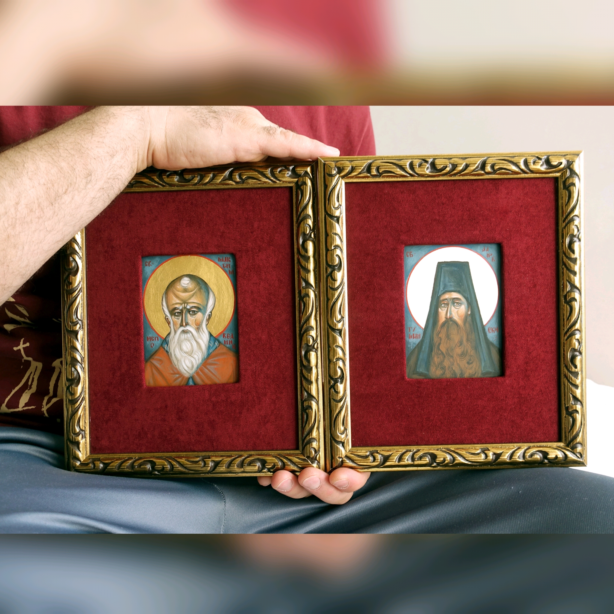 Икона Свети Максим Исповедник и Свети Јаков Тумански - Иконописна радионица Анђел Шевић