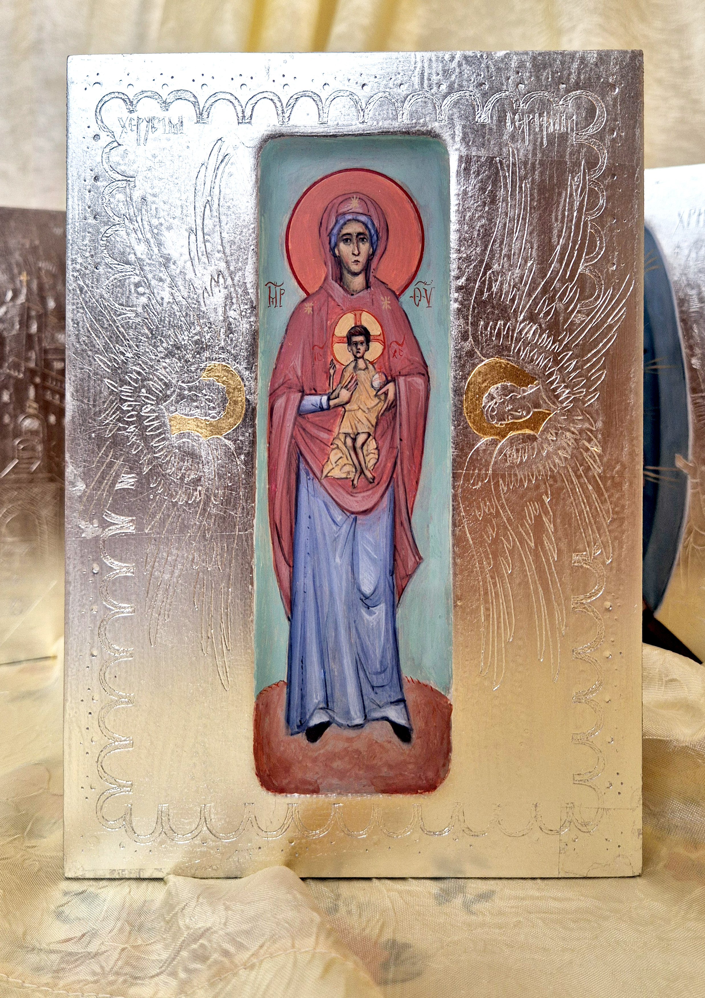 Икона Пресвета Богородица и Господ ИСХС - Иконописна радионица Анђел Шевић