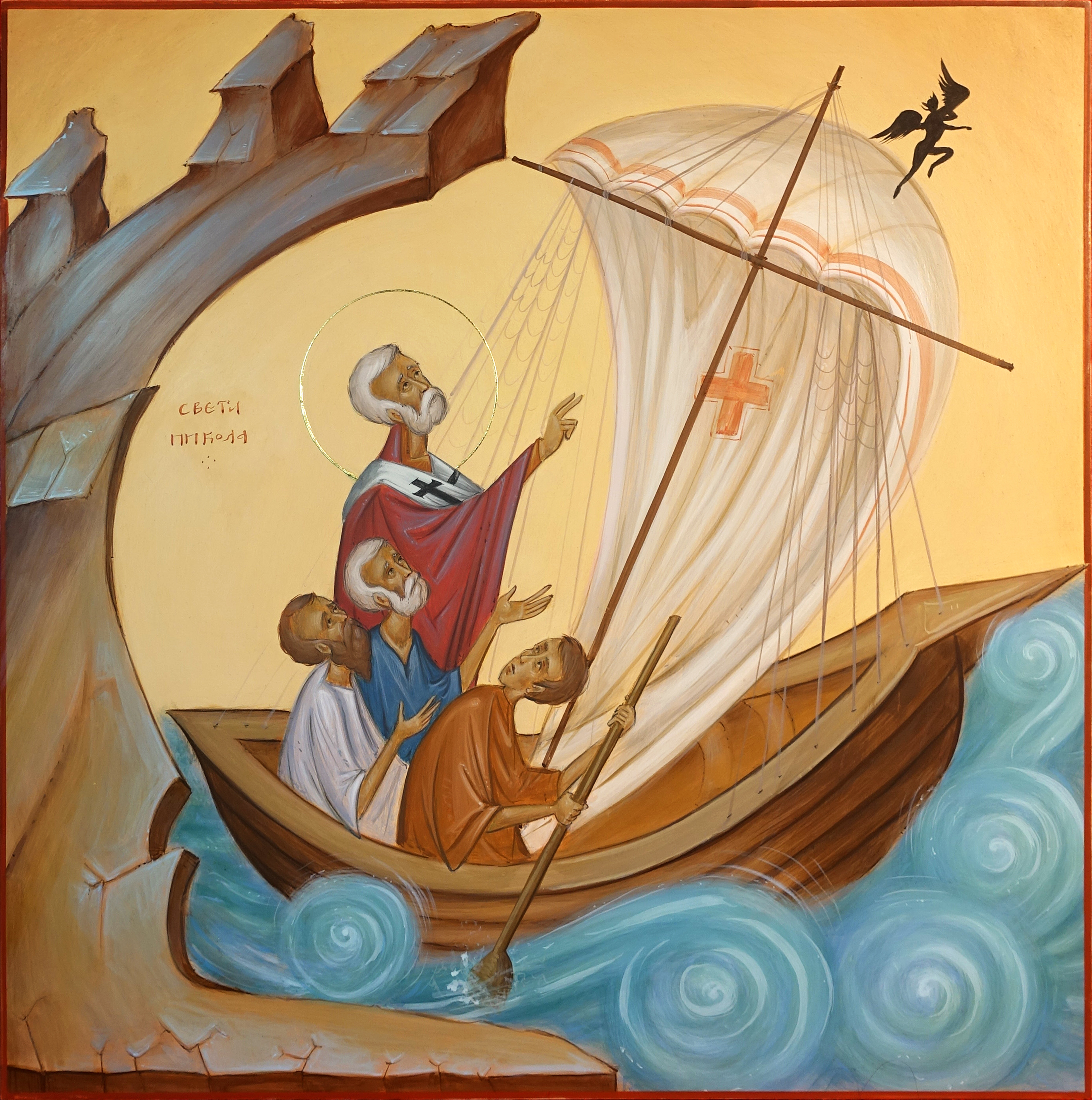 Икона Свети Никола заштитник морепловаца - Иконописна радионица Анђел Шевић