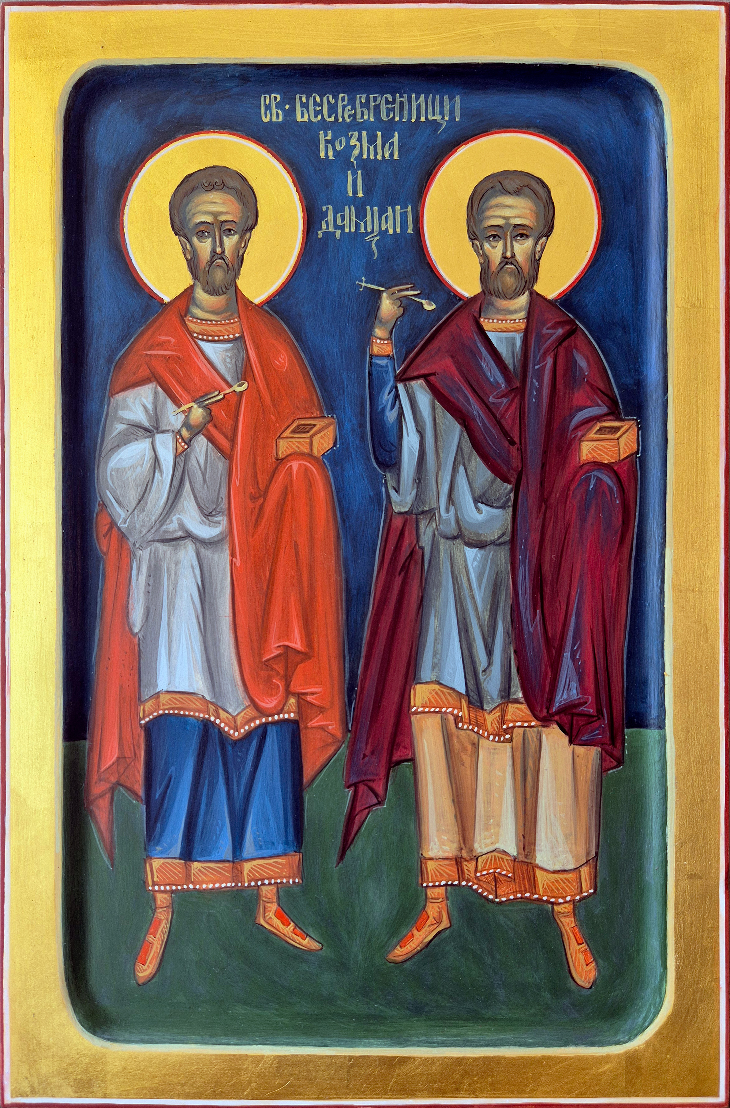 Икона Свети Козма и Дамјан/ Свети Врачи - Иконописна радионица Анђел Шевић